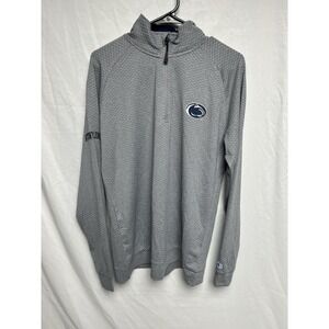 Penn State Champion Performance 1/4 Zip Pullover  Gray Waffle Print Sz- Medium